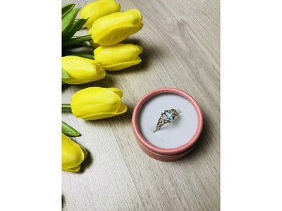 925 Sterling Silver Topaz Ring Size 8.5