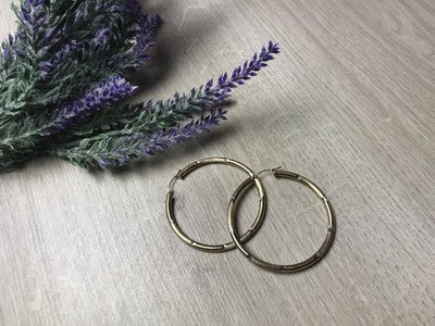 925 Sterling Silver Gold Plated (10K) Hoop Earrings