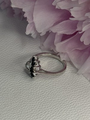 925 Sterling Silver Dark Blue & White Sapphire Ring Size 9 ; 7 ; 6.5
