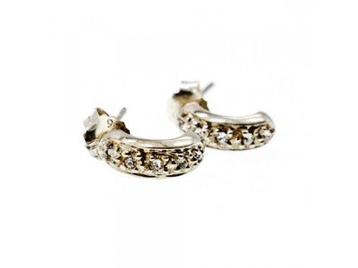 925 Sterling Silver White CZ Stud Earrings