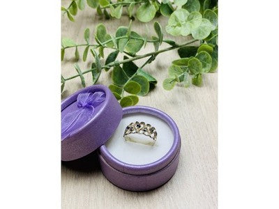 925 Sterling Silver Dark Blue Spinel "Love" Ring Size 8