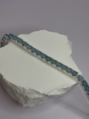 925 Sterling Silver Blue Moonstone Bracelet Length Min 7.5 Inch Max 8.5 Inch