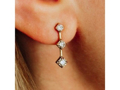 10K Yellow Gold Diamonds Earrings