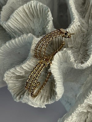 Gold Plated Earrings Length 1 Inch