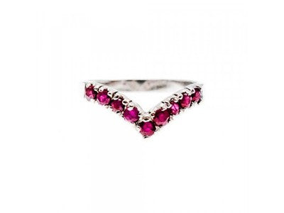 925 Sterling Silver Pink Topaz Ring Size 8
