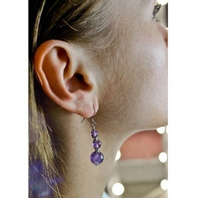 925 Sterling Silver Amethyst Earrings