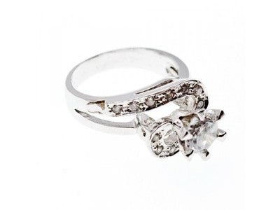 925 Sterling Silver White/Colorless CZ Ring Size 5.5
