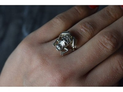 925 Sterling Silver "Frog" Ring Size 6.5