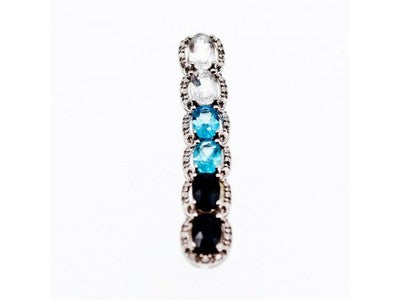 925 Sterling Silver Goshenite, Topaz & Tourmaline Pendant