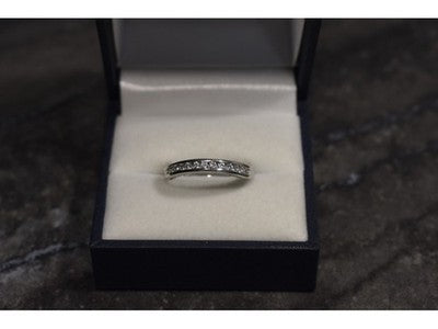 925 Sterling Silver CZ Band Ring Size 8