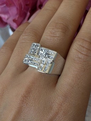 Elegant Design 925 Sterling Silver Beryl Ring Size 10