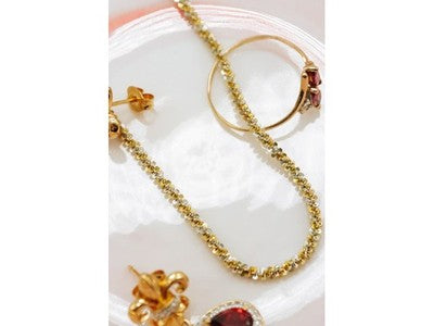 925 Sterling Silver Gold Plated Chain-Necklace Italy 20 In