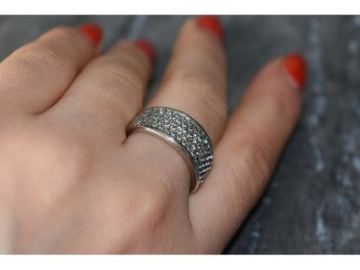 925 Sterling Silver CZ Ring Size 8