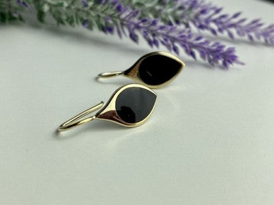 925 Sterling Silver Gold Plated Enamel Earrings