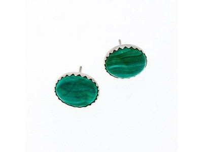 925 Sterling Silver Malachite Stud Earrings