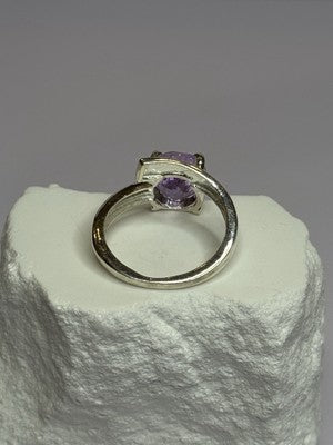 925 Sterling Silver Amethyst Ring Size 7.5
