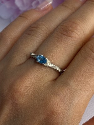 925 Sterling Silver Topaz Ring Size 8.5
