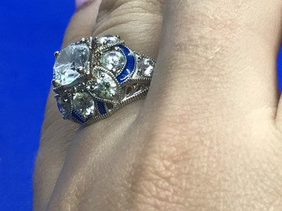 925 Sterling Silver CZ Ring Size 6.5