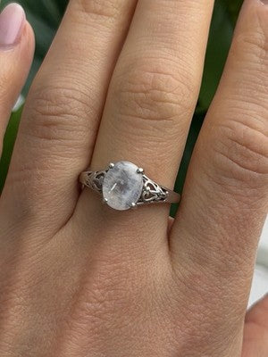 Djoy 925 Sterling Silver Moonstone Ring Size 9