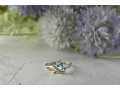 Vintage 925 Sterling Silver Blue Spinel Ring Size 8