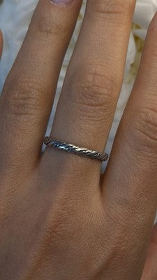 Pandora Rope Minimalist Band 925 Sterling Silver Ring Size 9