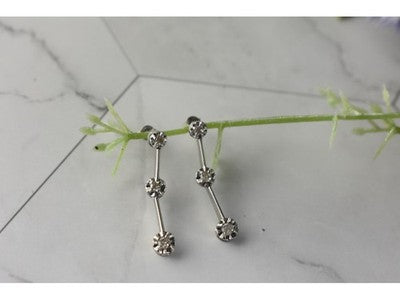 10K White Gold Diamonds Stud Earrings