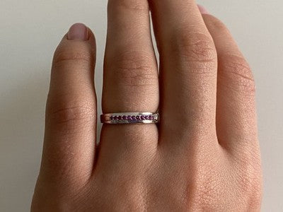 925 Sterling Silver Pink Spinel Ring Size 6