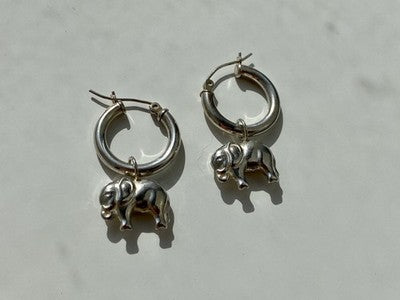 925 Sterling Silver "Elephants" Earrings