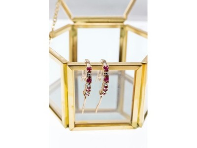 925 Sterling Silver Gold Plated Spinel Earrings