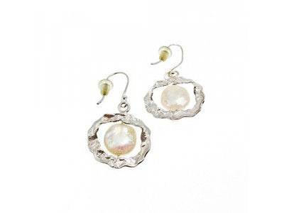 925 Sterling Silver Pearl "Shell" Earrings