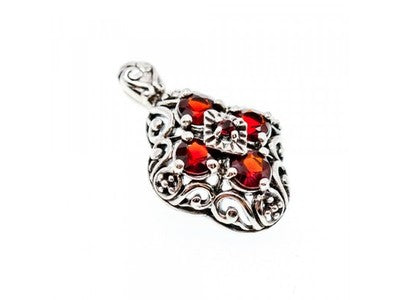 925 Sterling Silver Garnet Pendant
