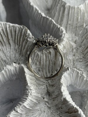 925 Sterling Silver White Topaz Ring Size 5