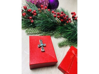 925 Sterling Silver Turquoise Cross Pendant