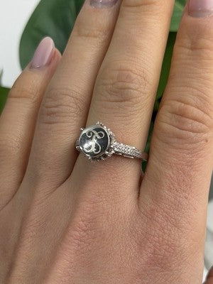 AshleyMaria Monogram 925 Sterling Silver Ring Size 8