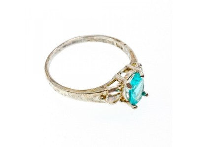 925 Sterling Silver Blue Topaz Ring Size 10