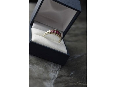 925 Sterling Silver Rubellite Ring Size 10