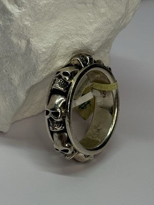 925 Sterling Silver Skull Custom Ring Size 10.5