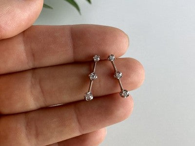 10K White Gold Diamonds Earrings