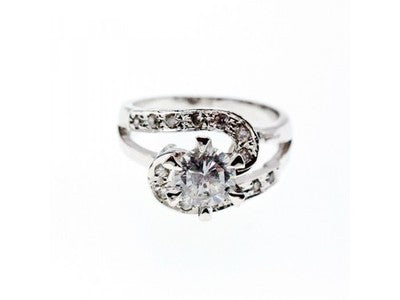 925 Sterling Silver White/Colorless CZ Ring Size 5.5