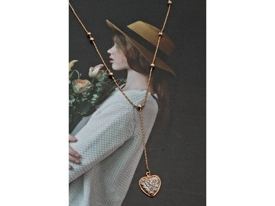 10K Yellow Gold Diamonds Heart Necklace
