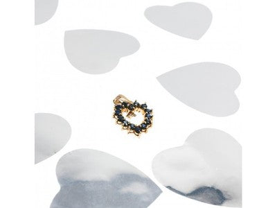 14K Yellow Gold Sapphires & Diamond Pendant