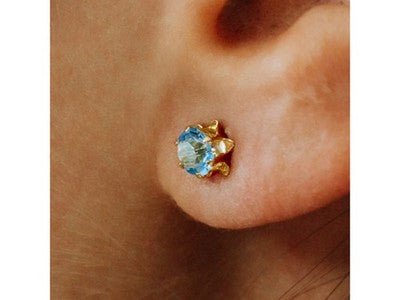 14K Yellow Gold Topaz Earrings