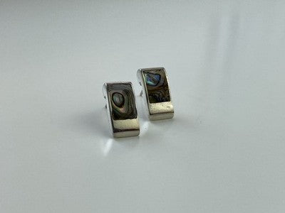 Vintage 925 Sterling Silver Haliotis Stud Earrings