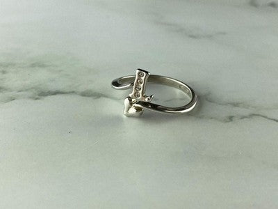 925 Sterling Silver CZ "Love" Ring Size 8