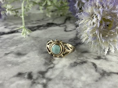 925 Sterling Silver Turquoise Ring Size 9.5