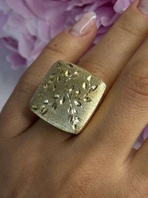 925 Sterling Silver Gold Plated Italy Ring Size 8