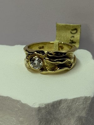 18K YELLOW GOLD DIAMOND 0.60 CARATS RING SIZE 7.5
