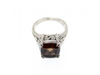 925 Sterling Silver Hessonite Ring Size 6