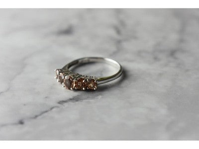 925 Sterling Silver Hessonite Ring Size 8