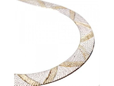 925 Sterling Silver with Gilding Necklace Italy Milor